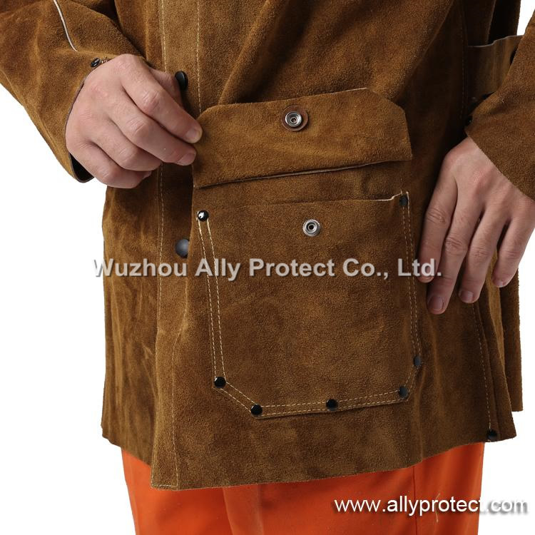 AP-8130 Golden Brown Leather Welding Jacket