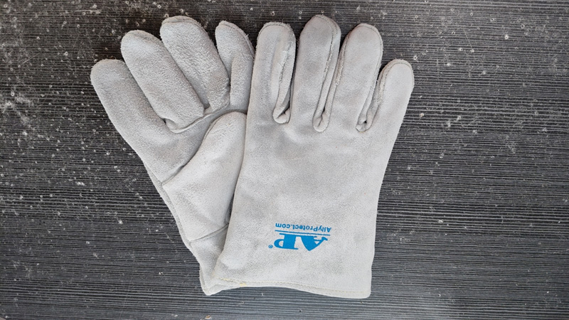AP-2112B Gray Leather Welding Gloves